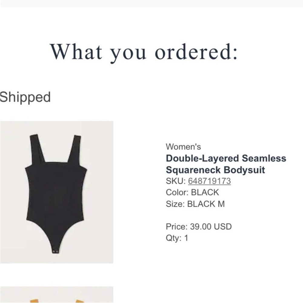 Abercrombie Double Layered Square Neck Seamless Body Suit